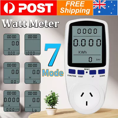 AU Plug Watt Meter 240V Power Energy Monitor Equipment Electricity Usage Socket • $15.69