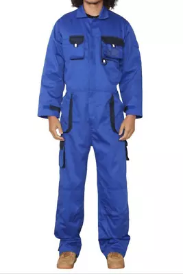 Texo Contrast Coverall Knee Pad Pockets Boilersuit Work Wear TX15 • £26.92