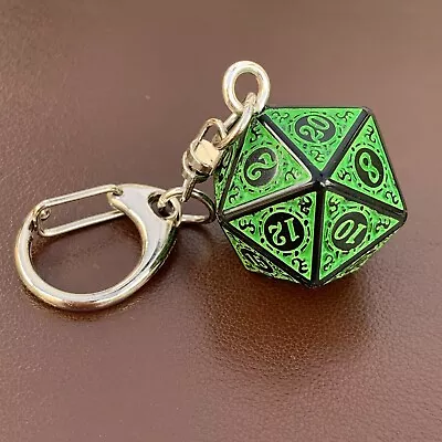 £2.99 • Buy D20 Dice Keyring - Magic Burst - Green - Dice - Geek - Games Master - D&D.