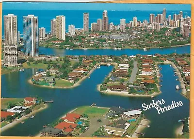 Aerial View Paradise Waters Gold Coast Qld Bartel Postcard • $8.95