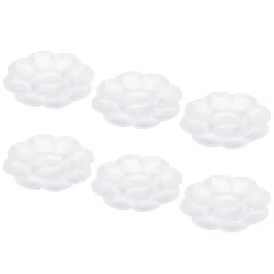 10 Wells Paint Tray Palette Painting Pallet Holder Flower Shape 3.3  White 6pcs • £4.89