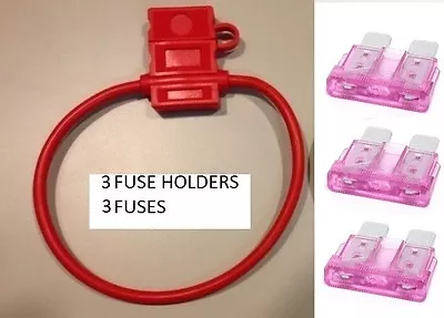 (3) 18 GAUGE ATC FUSE HOLDER With Cover + (3) 3 AMP FUSES IN-LINE 18 AWG COPPER • $7.90