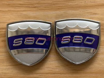 2PC For VOLVO Boot Rear Trunk Side Emblem Sticker Decal Metal Badge S80 Silver • $29.99