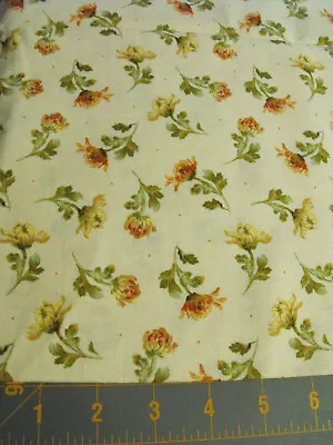 Beige Floral Fabric Sophia By Maywood Studio 100% Cotton 1 Yard • $8.25