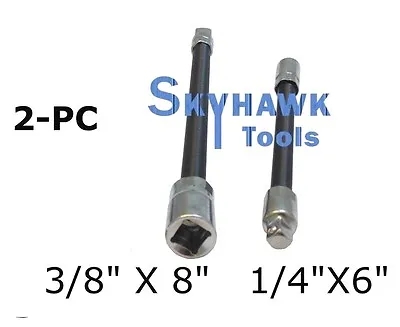 2pc Flexible Socket Extension 6  Long 1/4  And 8  Long 3/8  Socket Bar Ratchet • $9.99