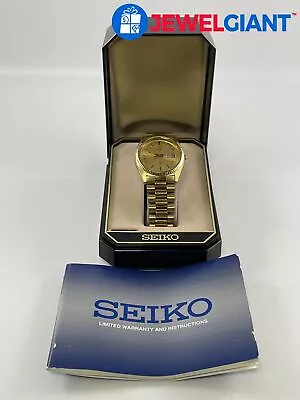 Seiko Analogue Quartz Gold-tone Men's Watch 8 Inch Strap #ey086 • $9.99