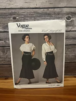 Vogue Paris Original Karl Lagerfeld Sewing Pattern 1900 Top Maxi Skirt Set Sz 12 • $31.99