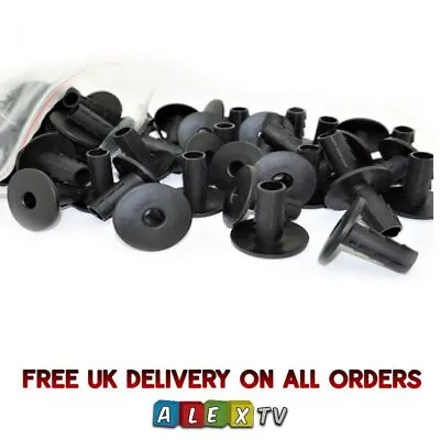 £9.95 • Buy 50x Hole Tidy Single Grommet Cable Entry Cover Bush Feed Through Black TRADE ...