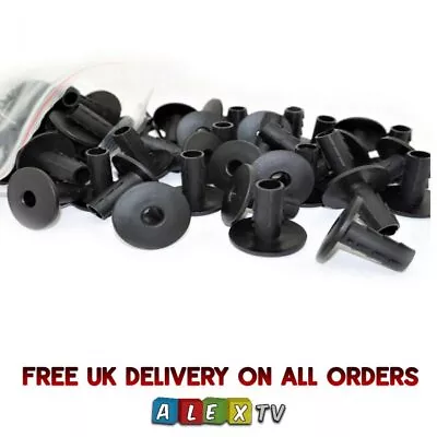 50x Hole Tidy Single Grommet Cable Entry Cover Bush Feed Through Black TRADE ... • £9.95