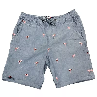 Superdry  Sun Scorcher Mens Size S Flamingo Embroidered Shorts Light Blue • $16.82