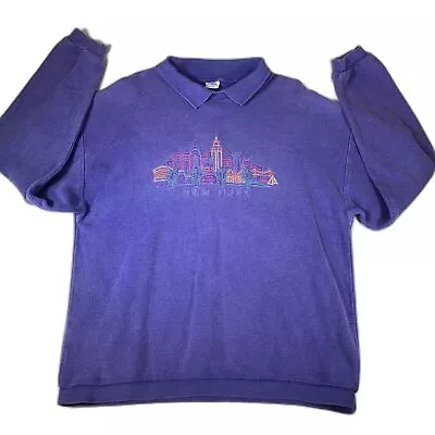 Crazy Shirt Hawaii New York Vintage Sweater Shirt Embroidered Medium • $33