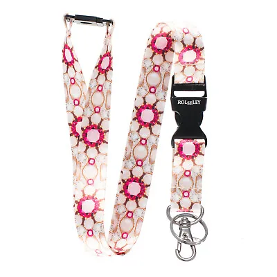 Elegant Pearl Ruby Diamond Lanyard Neck Strap With Card/Badge Holder Or Key Ring • $5.67