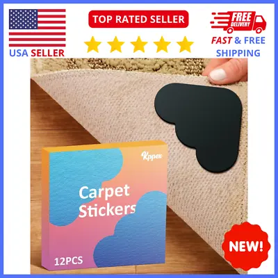 12 Pack Rug Gripper - Double Sided Non-Slip Rug Pads Washable Tape Stickers • $9.28