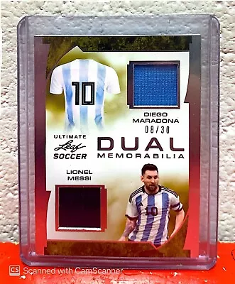 2023 Leaf Ultimate Soccer Diego Maradona/Lionel Messi Game Worn Jersey 8/30 • $99.99