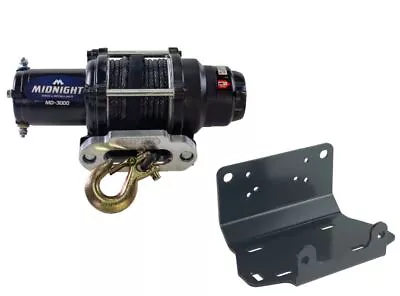 Viper 50 Ft Midnight Winch 3000 Lb Black W/ Mount For Yamaha Grizzly 660 2016-18 • $209.98