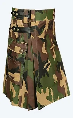 Men's Military Camouflage Utility Kilt Scottish Utility Tactical Kilts For Men • £48.50