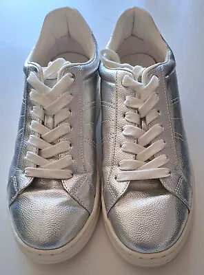 Zara Metallic Silver Trainer 39 • $35