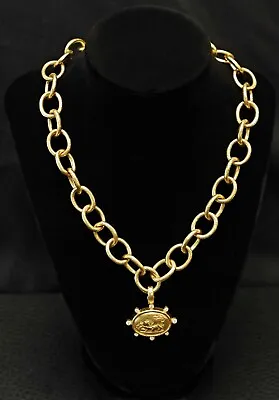 Elizabeth Locke 19k Yellow Gold Necklace With Eros-Lion Pendant With Diamonds • $26000