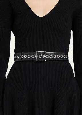 NWT $1190 Alexander McQueen Small Eyelet Leather Stunning Waist Belt Small. Sz85 • $489