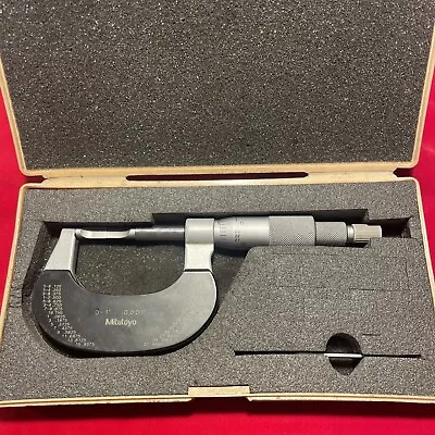 Mitutoyo 0-1” .0001” Blade Micrometer 122-125 • $39.95