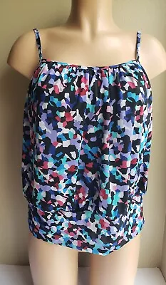 A Shore Fit Tummy Separates Colorful Tankini Top Size 10 NWOT  • $24