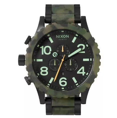 BRAND NEW NIXON A0831428 Matte Black Camo Chrono 51-30 A083-1428 51 Mm Genuine • $178