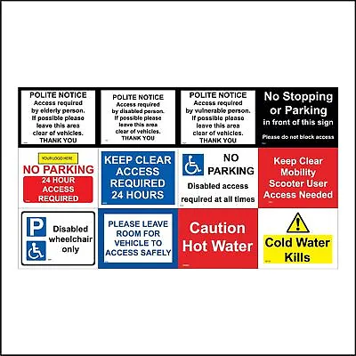 £2.95 • Buy Access Parking Signs Disabled Mobility Vehicles Water Logo Company Create G327BL