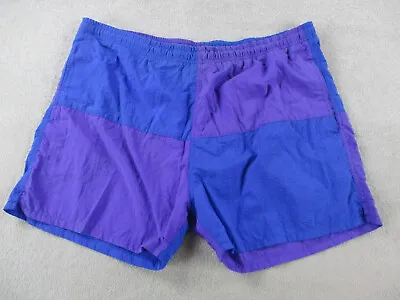 VINTAGE Athletic Works Swim Trunks Mens Extra Large Purple Retro Mesh Lined 4  • $7.49