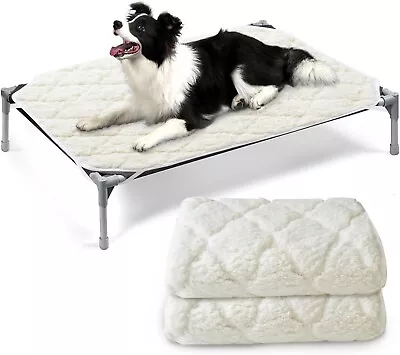 Elevated Dog Bed Pad Waterproof Plush Dog Pad Large For Dog Cot 2 Pack(Pad Only) • $33.99