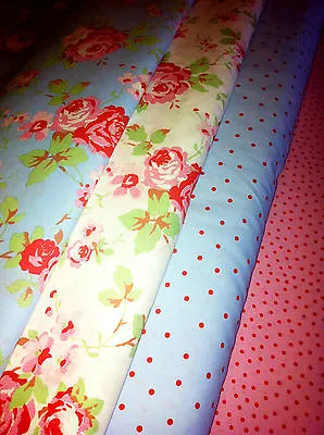 Cath Kidston ROSALI Fabric Material Pink White Rose IKEA 150cm Wide/by The Metre • £9.99