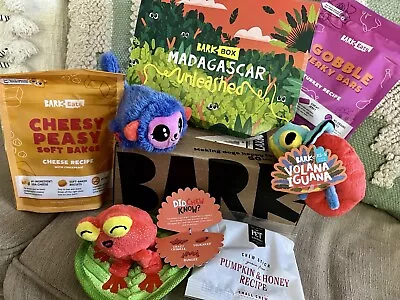 BARKBOX Madagascar Unleashed LOT Of 3 Dog Toys 2 Treat Bags And 1 Chew • $35