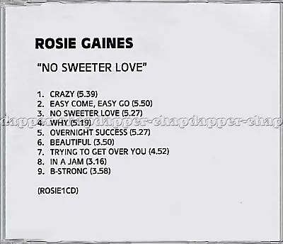 Rosie Gaines ~  No Sweeter Love  ~ (Patrick Moten) CDR Acetate In MINT Condition • £39.99