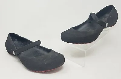 Crocs Womens Alice Work Black Ballet Flat Mary Jane Slip On Shoes Sz 5 • $14.95