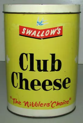 Vintage Swallow's Club Cheese  The Nibblers Choice  Tin Empty As Shown • $94.95
