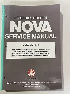 Holden LgG Series Nova Service Manual Volume No. 1 • $49.99