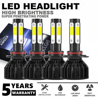 4SIDES 9005+9006 LED Headlight For Chevy Silverado 1500 2500HD 3500 99-06 Hi/Lo • $39.99
