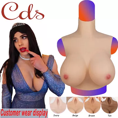 Silicone Breast Forms Fake Boobs BCDEG Cup Breastplate Crossdresser Drag Queen • $82.19