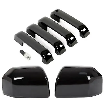 $43 • Buy For 2015-2020 Ford F-150 Black Mirror Covers Caps & Black Door Handle Covers
