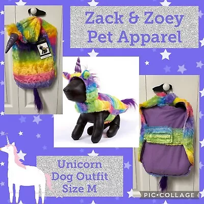 Zack & Zoey Rainbow Unicorn Costume For Dogs Medium • $25