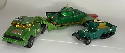 Matchbox  - Battle Kings - Tank Transport + K-103 Chieftain + K-108 Half Truck • $80