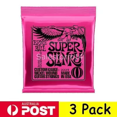 3X ERNIE BALL 2223 Electric GUITAR STRINGS Nickel Super Slinky 9-42 Gauge NEW • $20.99