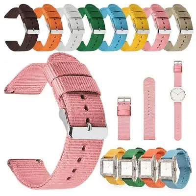 20/22mm Quick Install Nylon Canvas Strap Metal Buckle Watches Band Replacement • $13.41