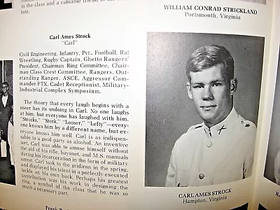 LTG Strock 1970 Bomb Virginia Military Institute Lexington VA Yearbook • $45
