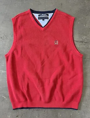 Tommy Hilfiger Sweater Vest Mens  Red Christmas XL • $19