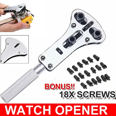 Watch Repair Back Case Opener Wrench Screw Cover Remover Tool Kit Watchmaker • $13.99