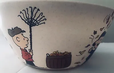 VHTF~Peanuts~Snoopy & The Gang~FALL 12”Lg.BamBoo Candy Serving Bowl~NEW~FAST SH • $26.95