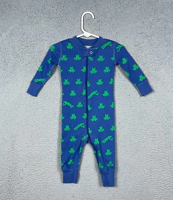 Hanna Andersson Baby Boys Size 70cm US 6-12M Pajama One Piece Zip Front Frogs • $12.99