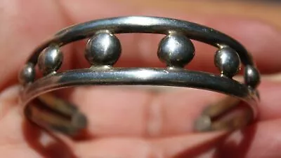 Vintage Sterling Silver Southwestern Grommet Child's Cuff Bracelet 23.3 • $29.99