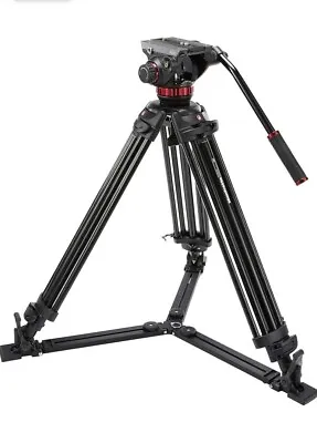 Manfrotto MVH502A546GB-1 Professional Fluid Video System With Aluminum Tripod • $499.99