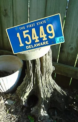 Delaware 2003 Riveted Numbers License Plate # 15449 • $39.99